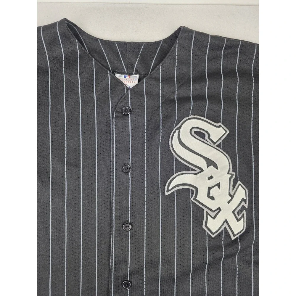 Vintage Chicago White Sox x Majestic Blank Sewn/Stitched Jersey Black‎ USA 2XL